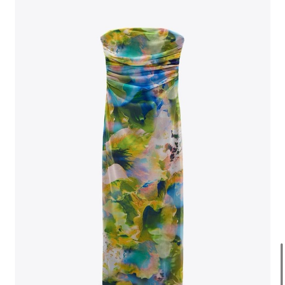 Zara Multicolor Strapless Dress